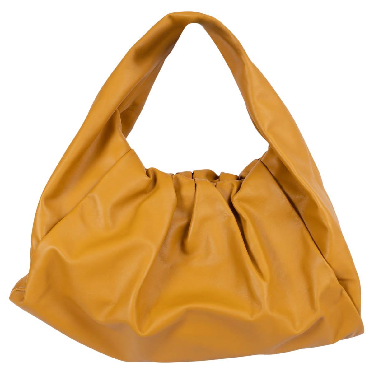 BOTTEGA VENETA Butterscotch brown leather MAXI POUCH Hobo Bag For Sale