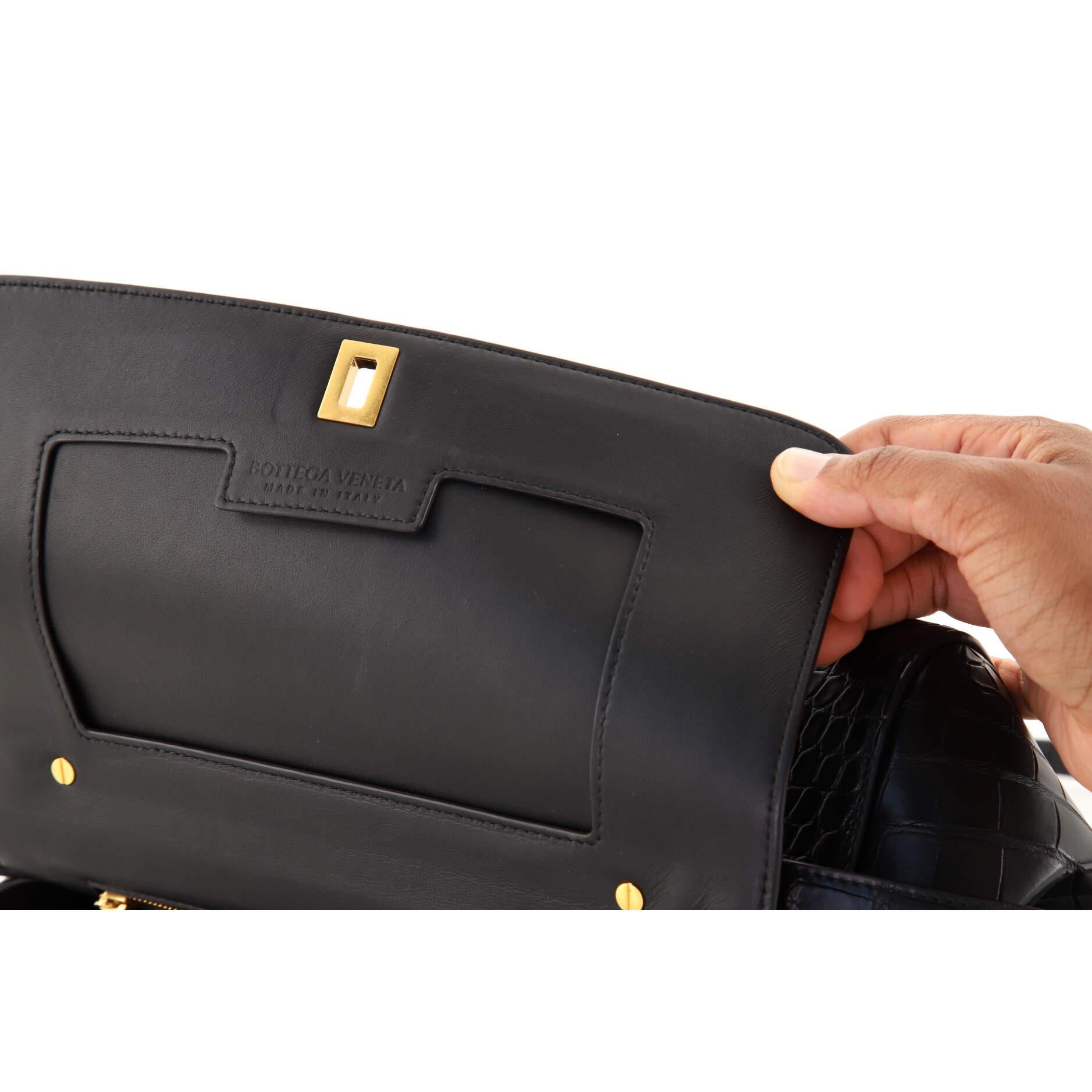 Bottega Veneta BV Angle Bag Crocodile Embossed Leather Medium 2