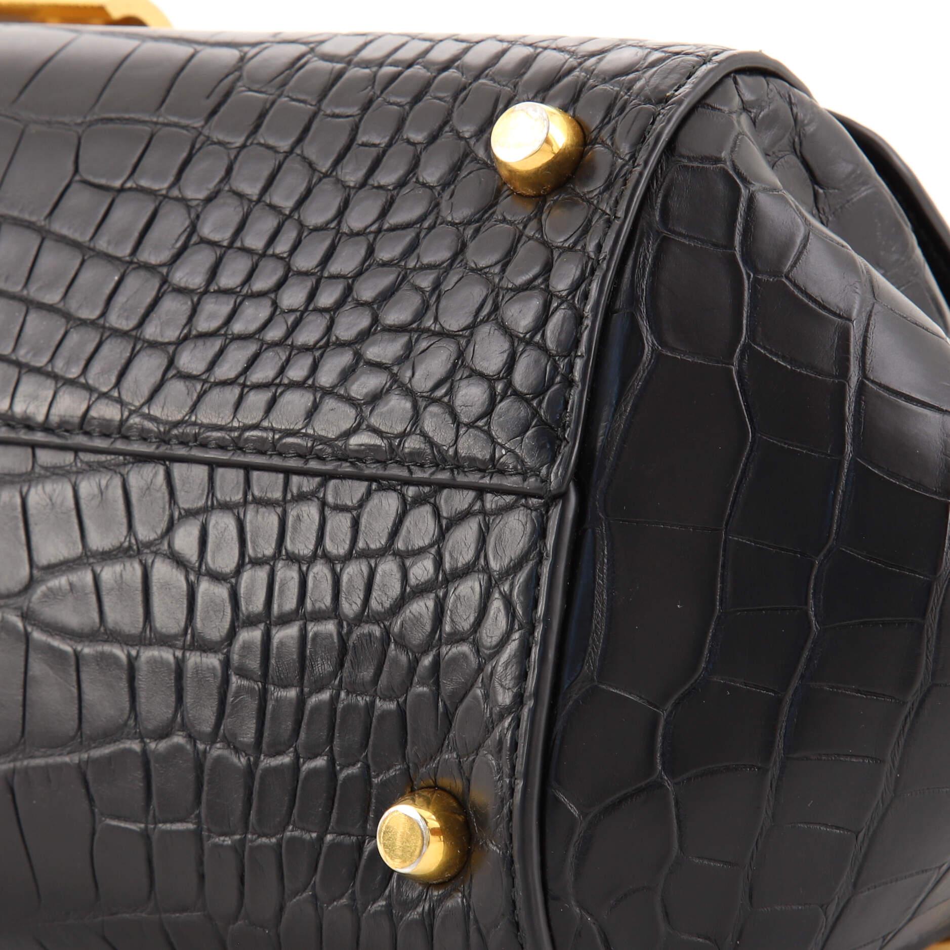 Bottega Veneta BV Angle Bag Crocodile Embossed Leather Medium 3