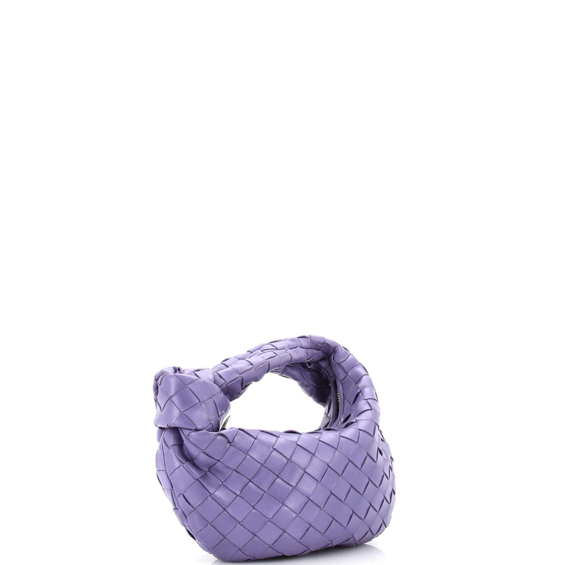 Bottega Veneta Purple Intrecciato Woven Nappa Leather Small Jodie