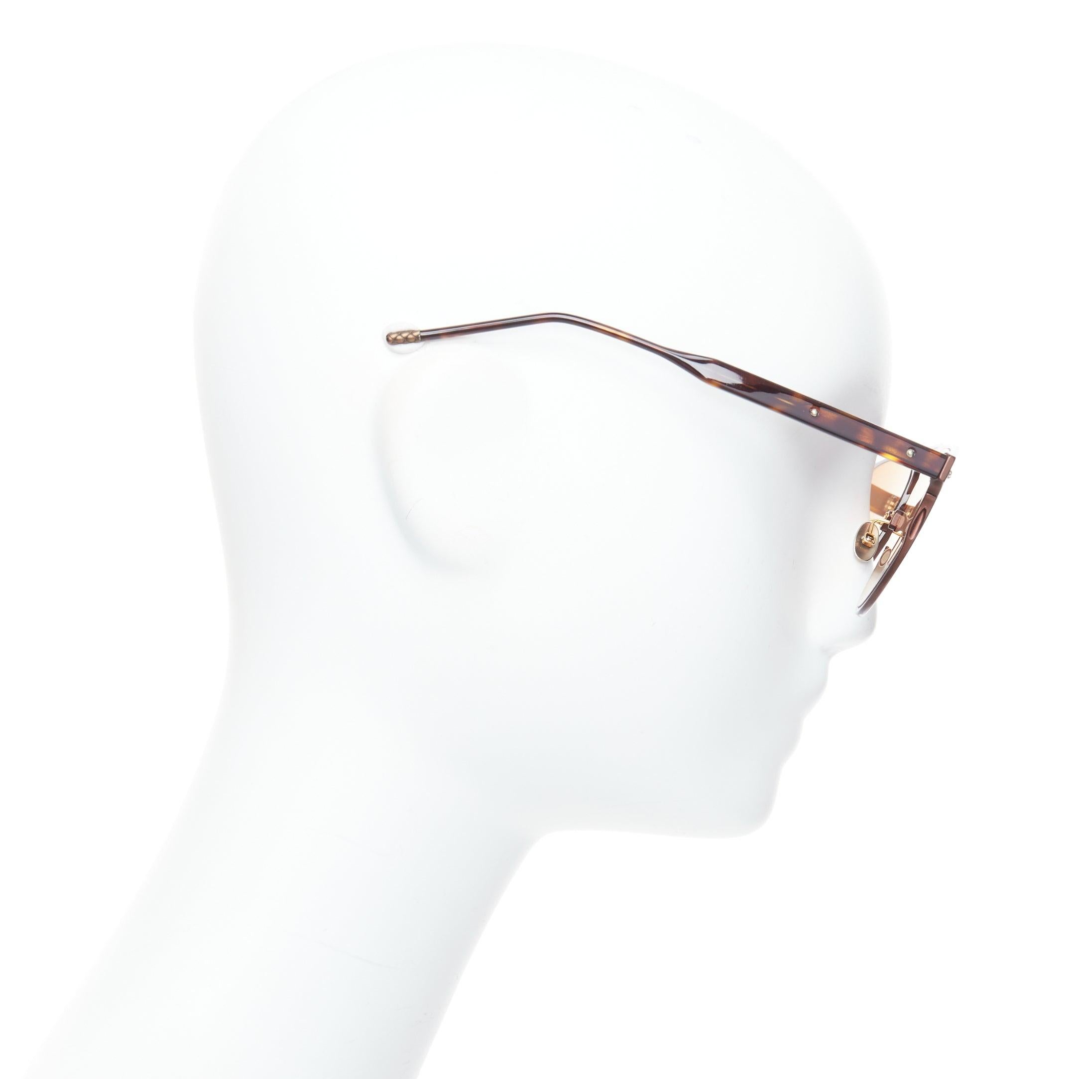 Lunettes de soleil aviateur BOTTEGA VENETA BV0212S Brown logo aluminium Bon état - En vente à Hong Kong, NT