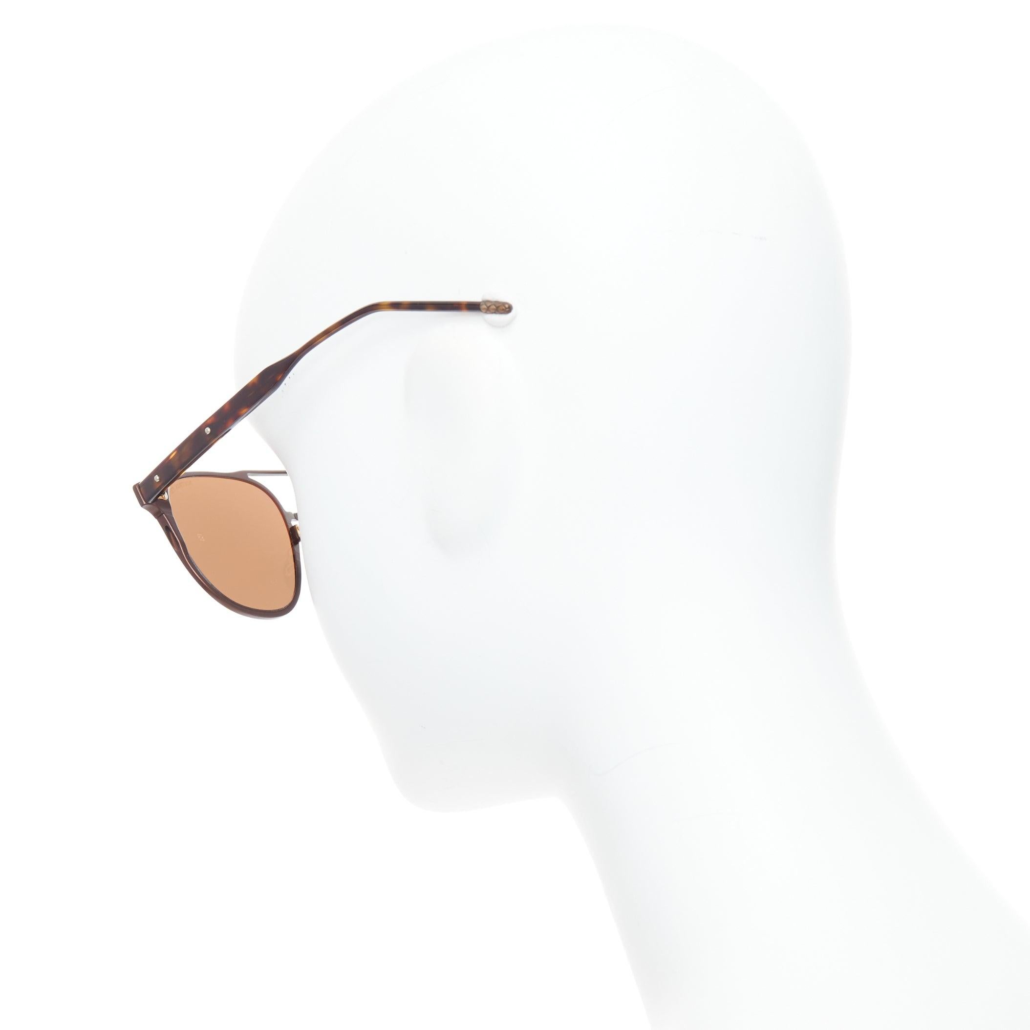 Lunettes de soleil aviateur BOTTEGA VENETA BV0212S Brown logo aluminium Pour femmes en vente