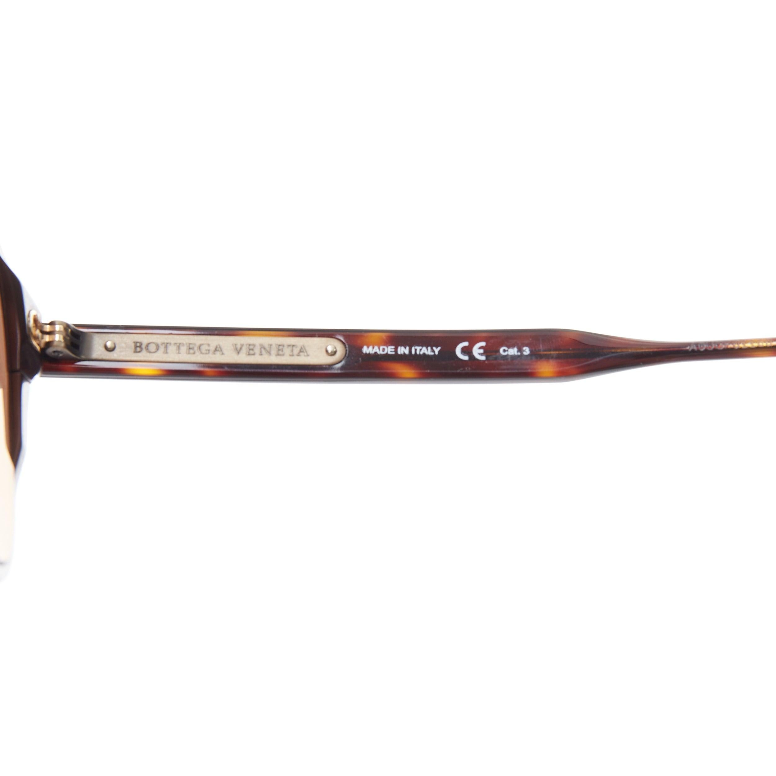 Lunettes de soleil aviateur BOTTEGA VENETA BV0212S Brown logo aluminium en vente 3