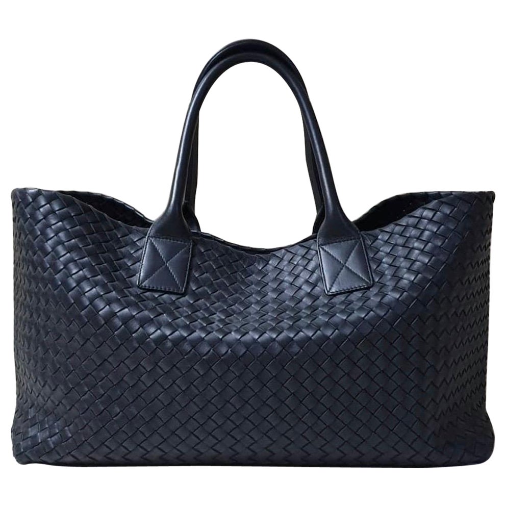 Bottega Veneta Cabat Black Leather Tote