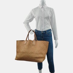 Bottega Veneta Cabat GM Intreccio Leather Tote Bag Gold 43cm