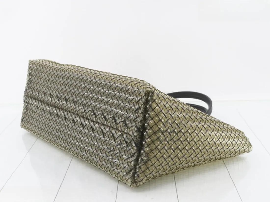 Donna Bottega Veneta Cabat Large Intreccio Nero e Trasparente Tote in Pelle e PVC in vendita