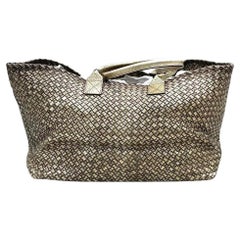Bottega Veneta Cabat Large Intreccio Deerskin Leather Tote Bag Gold