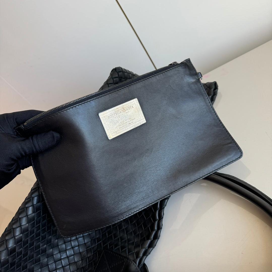 Bottega Veneta Cabat Large Intreccio Leather Tote Bag Black 40cm 15