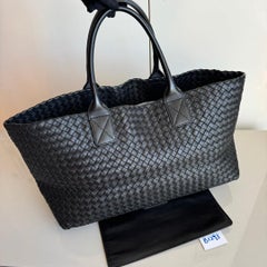 Bottega Veneta Cabat Large Intreccio Leather Tote Bag Black 40cm