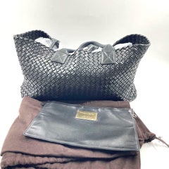 Bottega Veneta Cabat Large Intreccio Leather Tote Bag Black 40cm