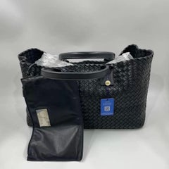 Bottega Veneta Cabat Large Intreccio Leather Tote Bag Black 40cm