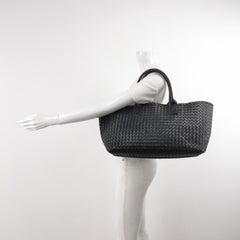 Bottega Veneta Cabat Large Intreccio Leather Tote Bag Black 40cm