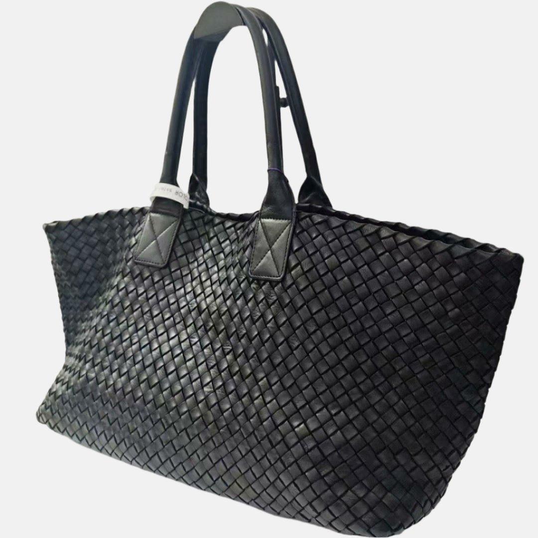 Bottega Veneta Cabat Large Intreccio Leather Tote Bag Black 40cm 1