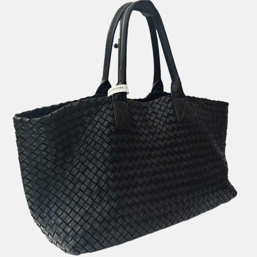 Bottega Veneta Cabat Large Intreccio Leather Tote Bag Black 40cm 2