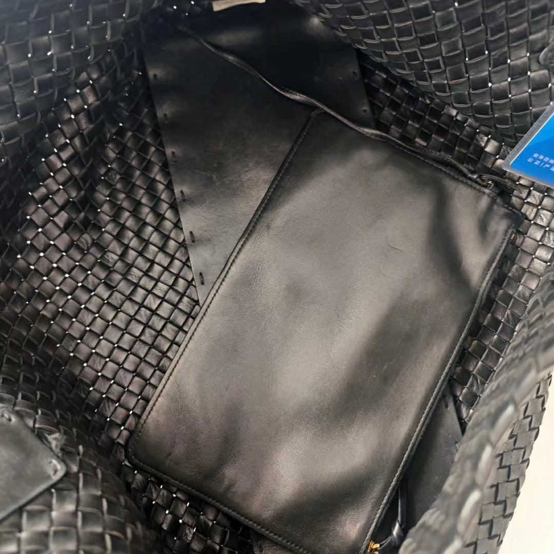 Bottega Veneta Cabat Large Intreccio Leather Tote Bag Black 40cm 4