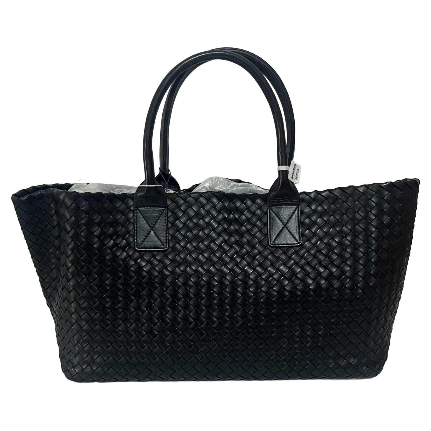 Bottega Veneta Cabat Large Intreccio Leather Tote Bag Black 40cm