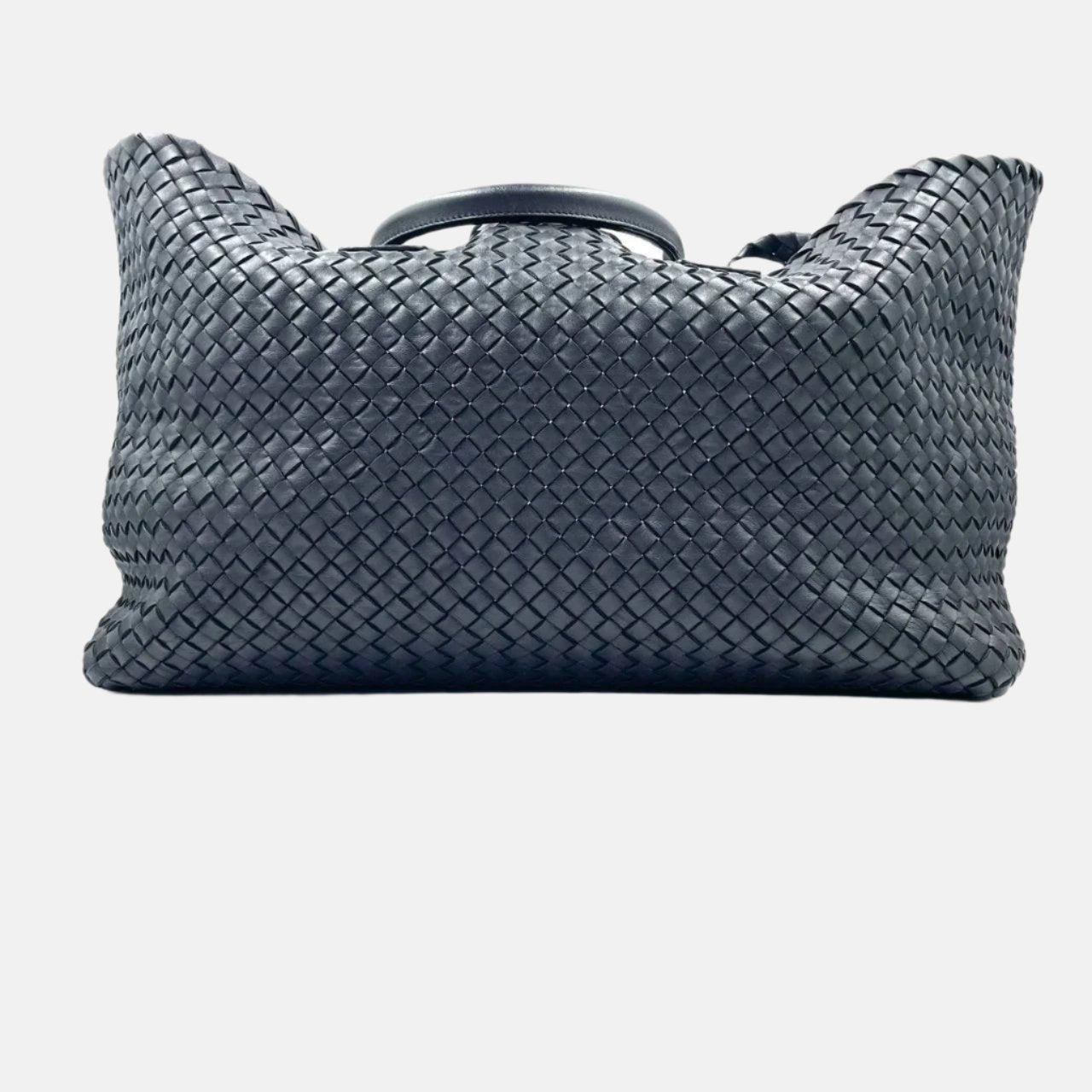Women's Bottega Veneta Cabat Large Intreccio Leather Tote Bag Black 45cm