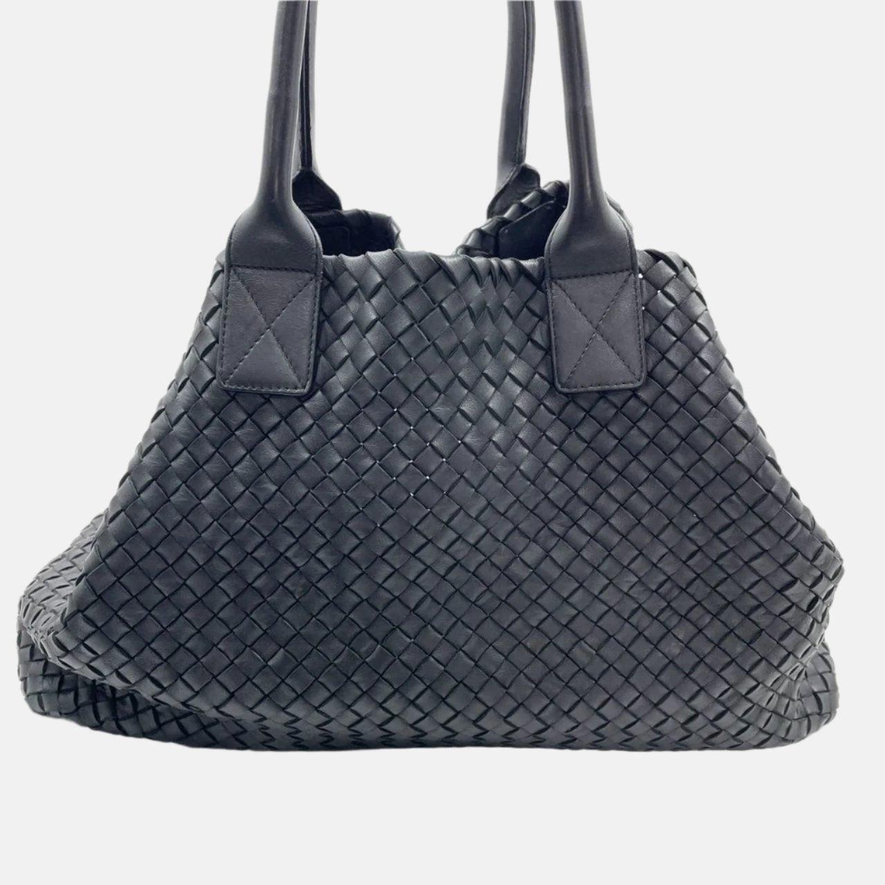 Bottega Veneta Cabat Large Intreccio Leather Tote Bag Black 45cm 1