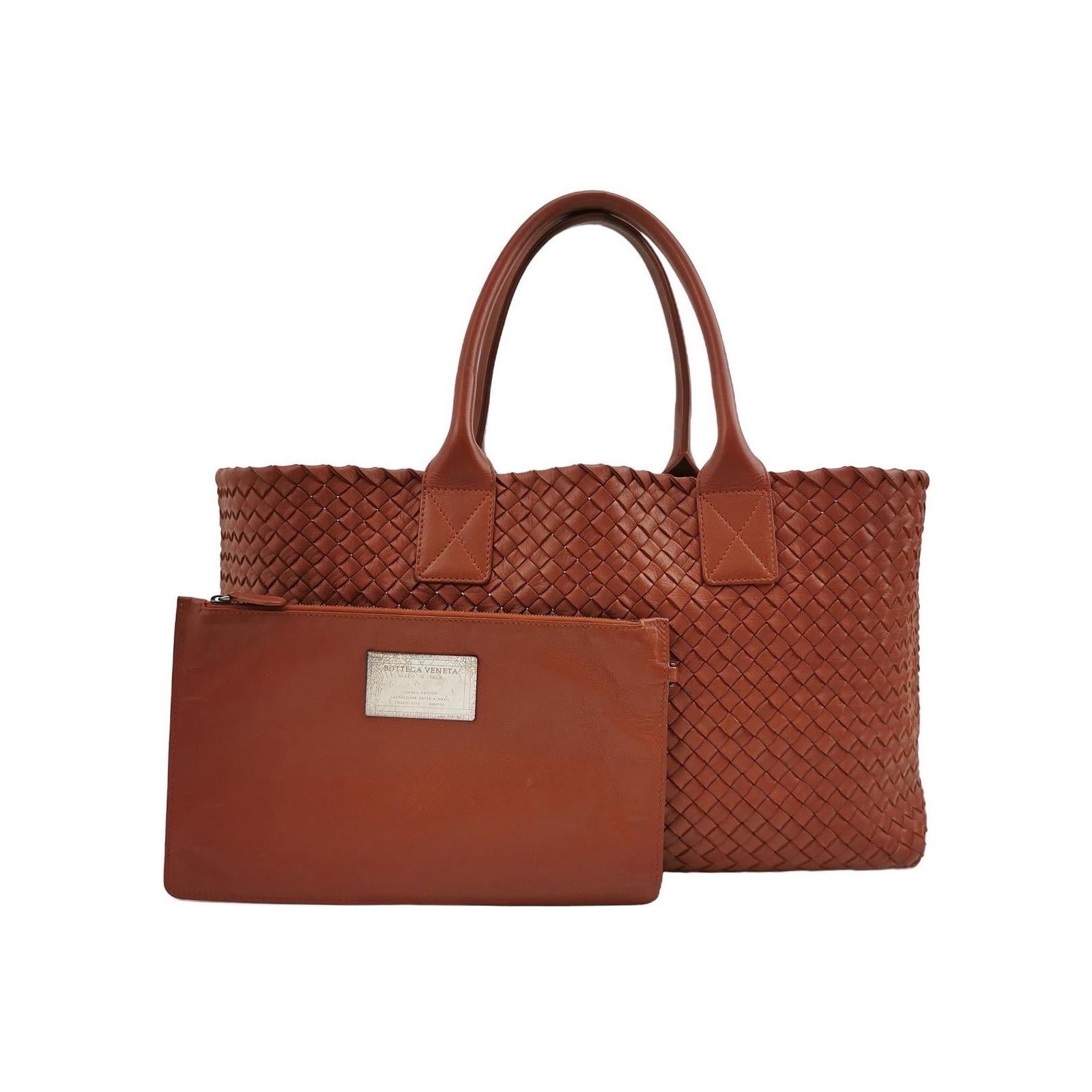 Bottega Veneta Cabat Large Intreccio Leather Tote Bag Brick Red 41.5cm en vente
