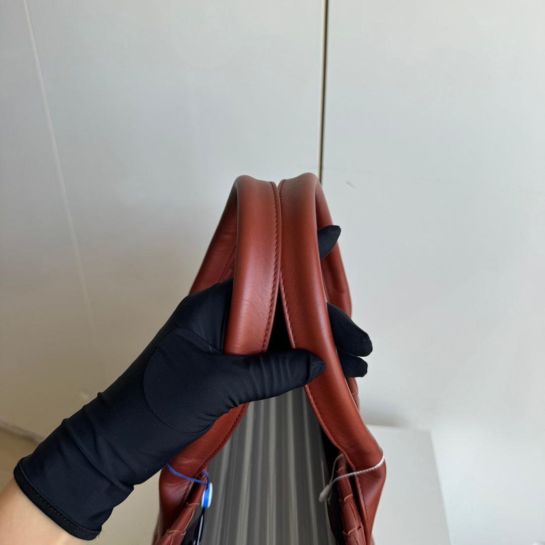 Bottega Veneta Cabat Large Intreccio Leather Tote Bag Burgundy Brick Red For Sale 8