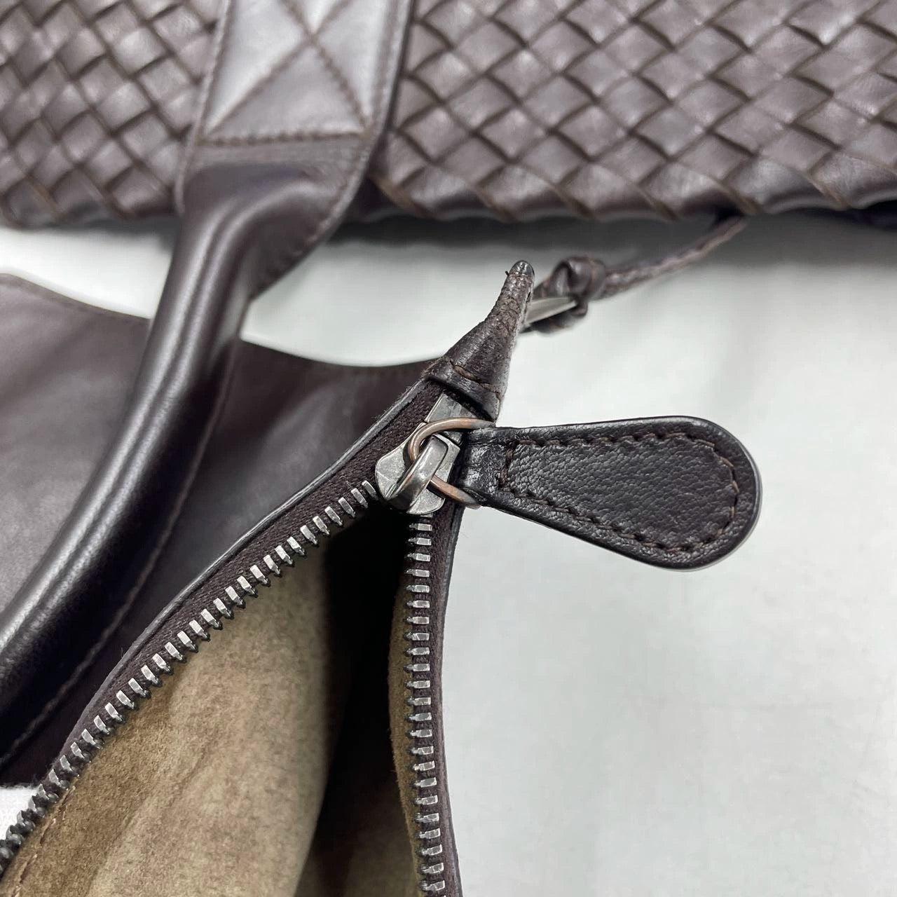 Bottega Veneta Cabat Large Intreccio Leather Tote Bag Chocolate Brown with Pouch 9