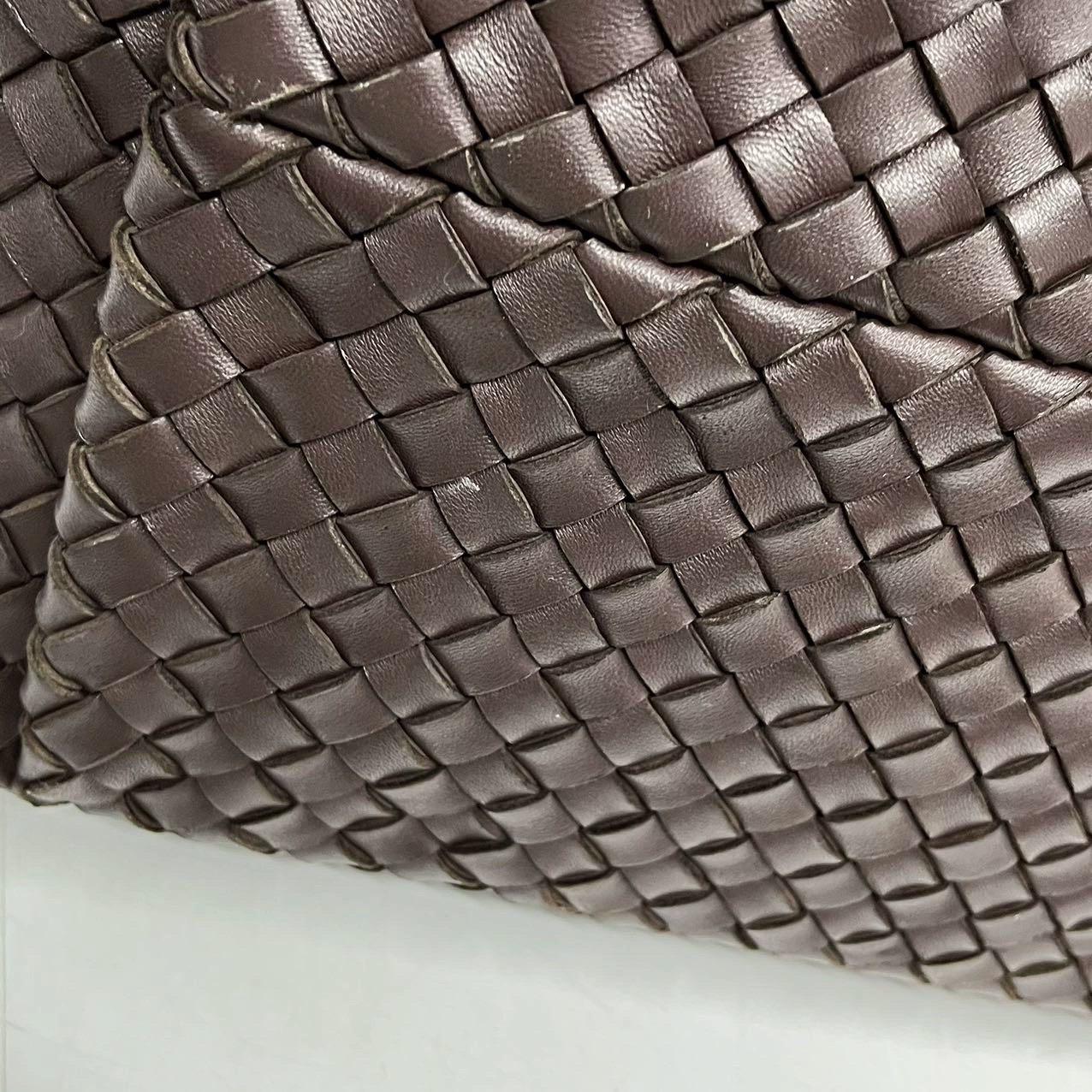 Bottega Veneta Cabat Large Intreccio Leather Tote Bag Chocolate Brown with Pouch 9