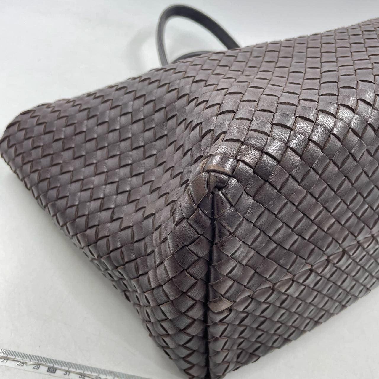 Bottega Veneta Cabat Large Intreccio Leather Tote Bag Chocolate Brown with Pouch 12