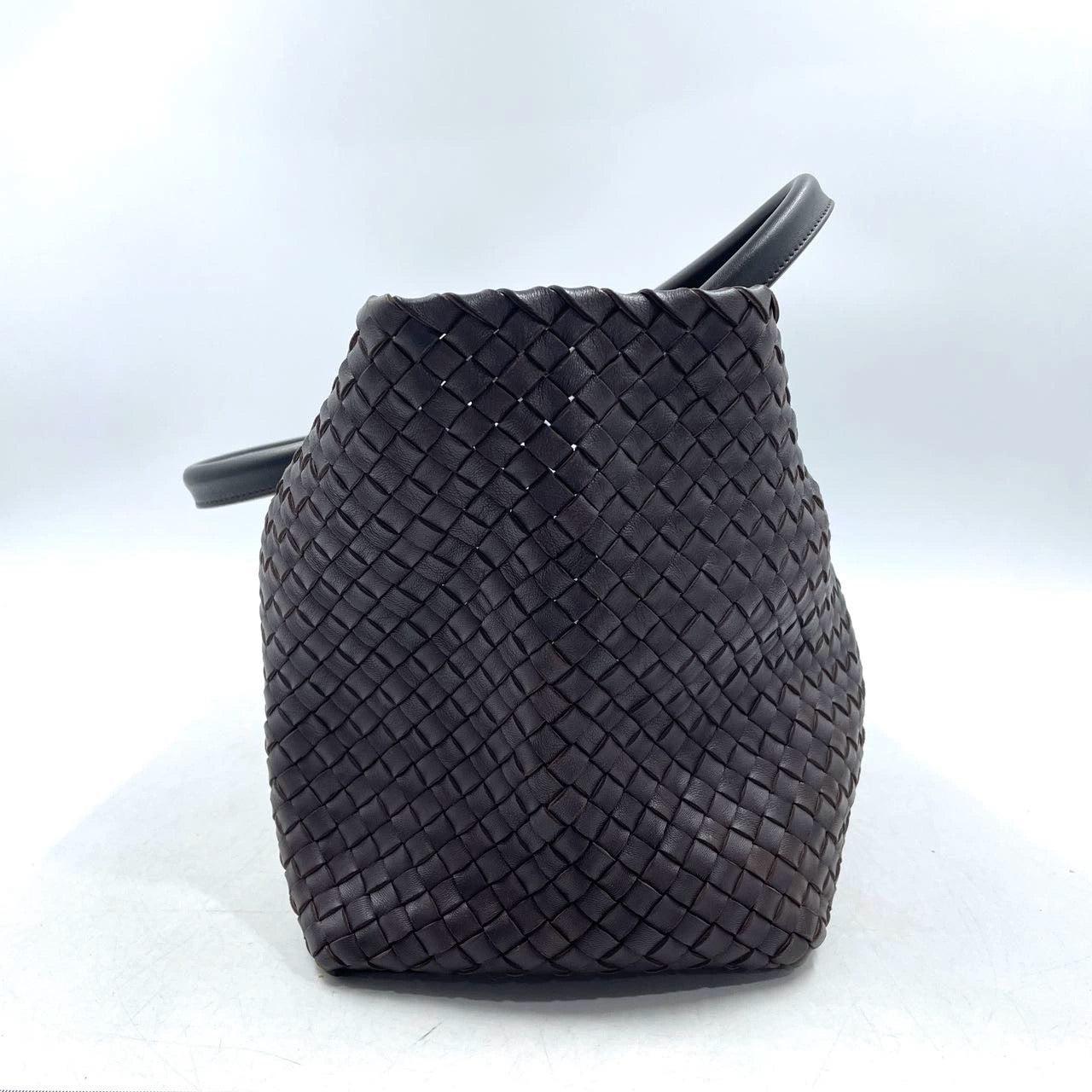 Bottega Veneta Cabat Large Intreccio Leather Tote Bag Chocolate Brown with Pouch 1