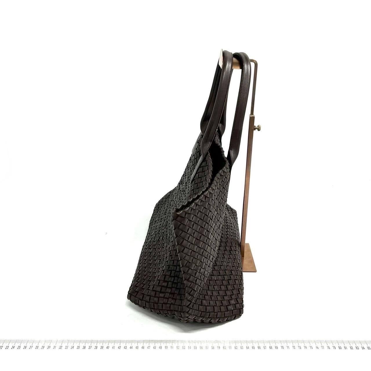 Bottega Veneta Cabat Large Intreccio Leather Tote Bag Chocolate Brown with Pouch 1