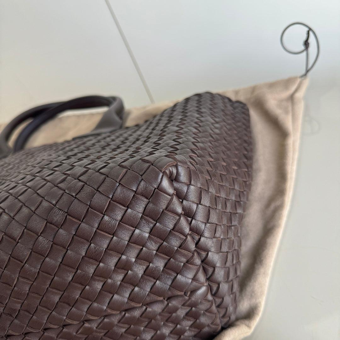 Bottega Veneta Cabat Large Intreccio Leather Tote Bag Dark Chocolate Brown 40cm 5