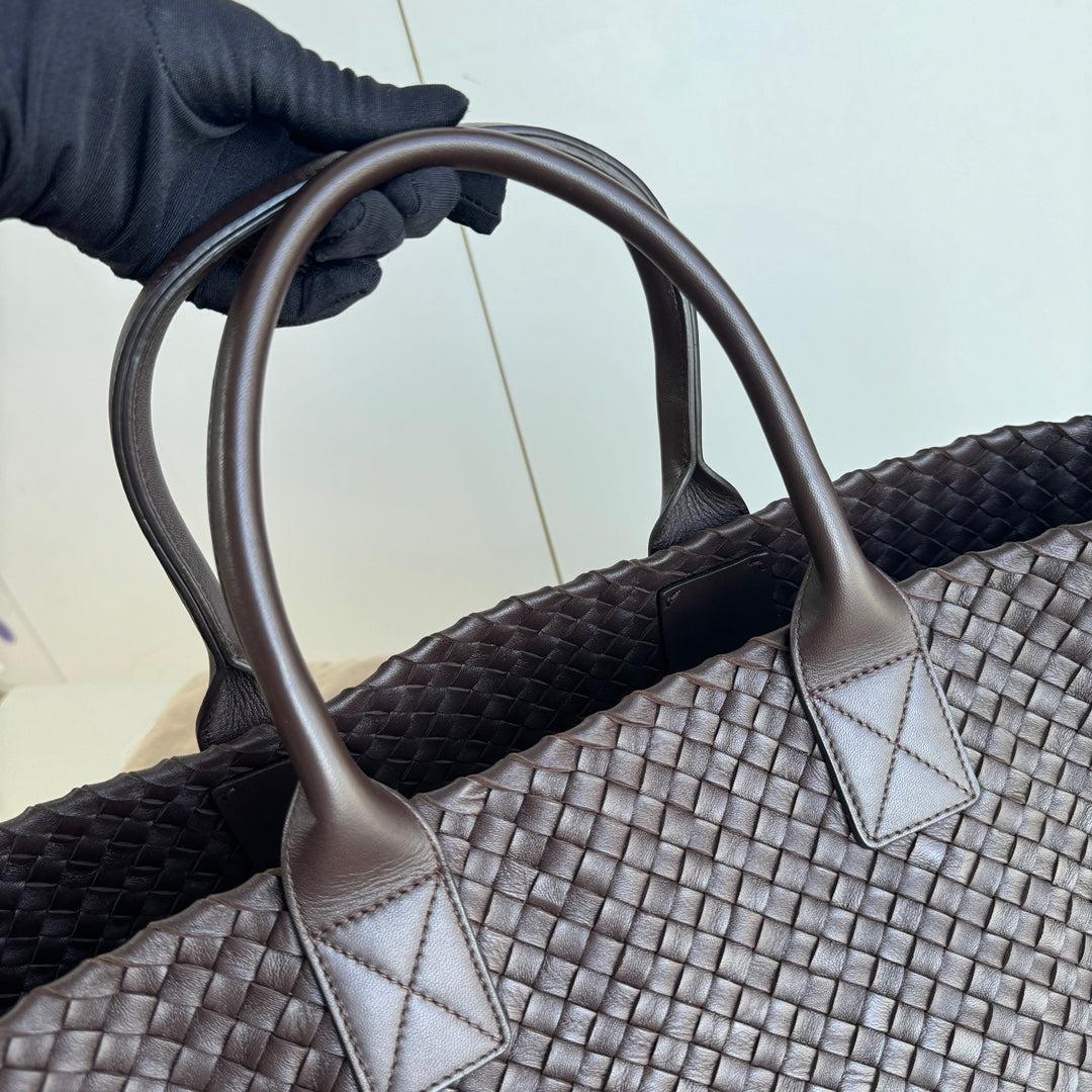 Bottega Veneta Cabat Large Intreccio Leather Tote Bag Dark Chocolate Brown 40cm 6