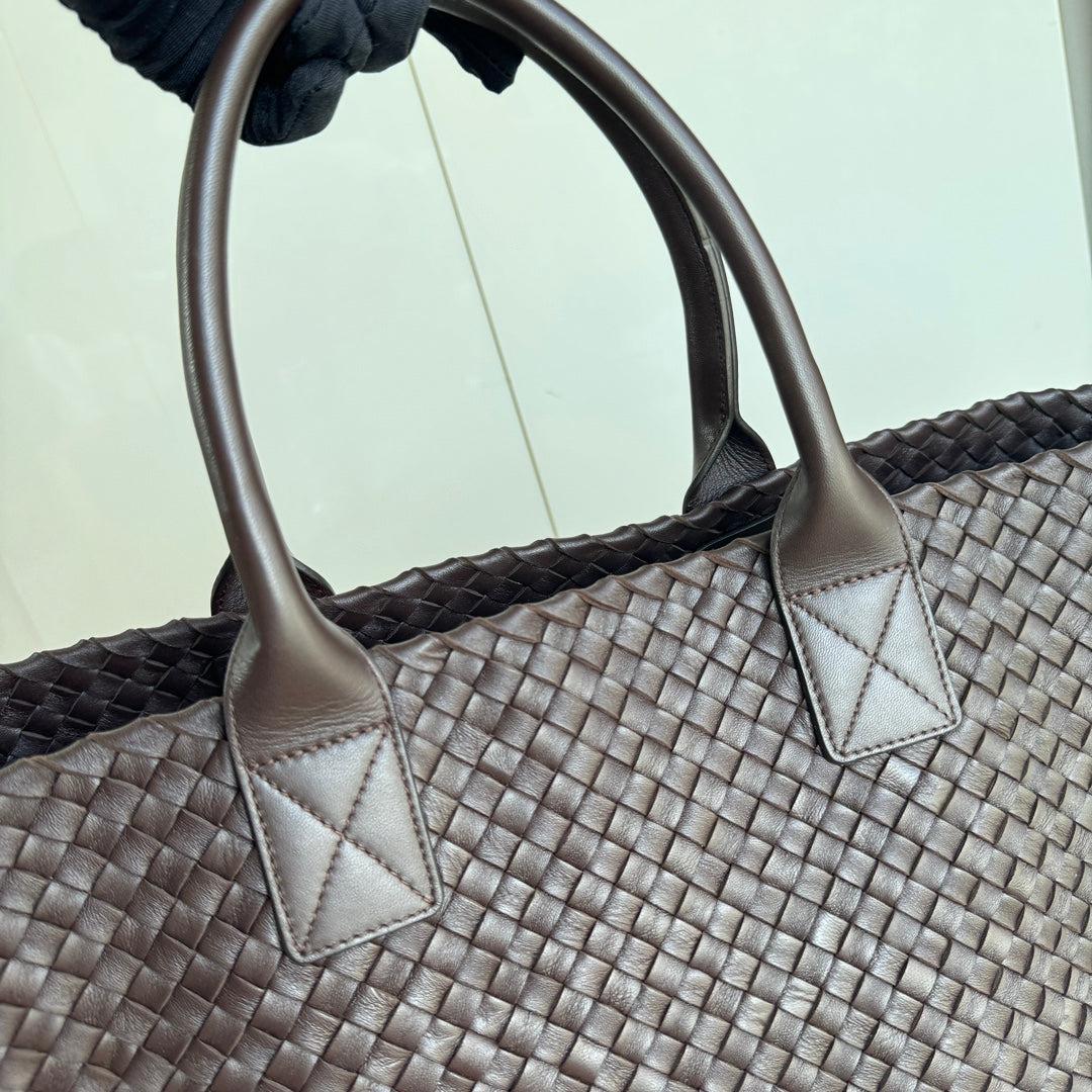Bottega Veneta Cabat Large Intreccio Leather Tote Bag Dark Chocolate Brown 40cm 8