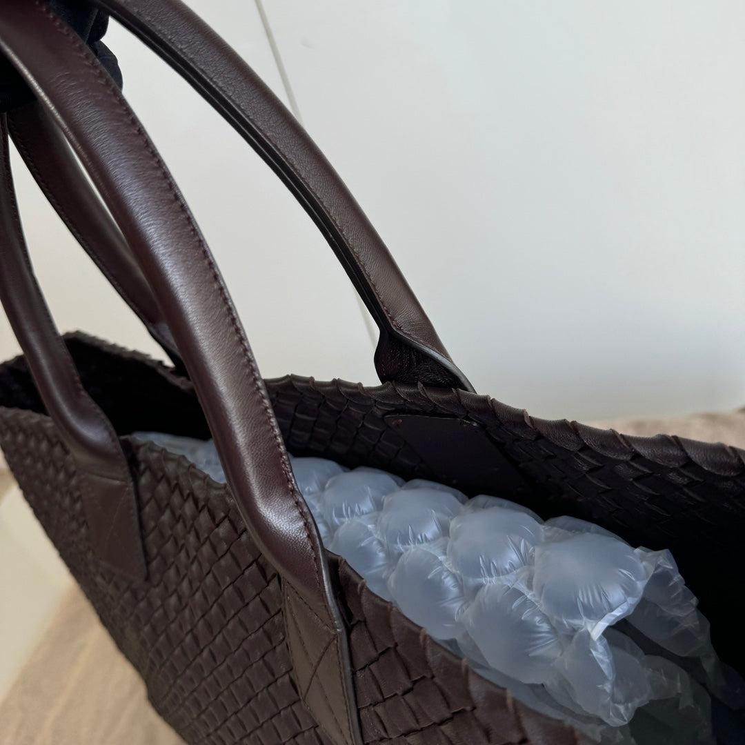 Bottega Veneta Cabat Large Intreccio Leather Tote Bag Dark Chocolate Brown 40cm 12