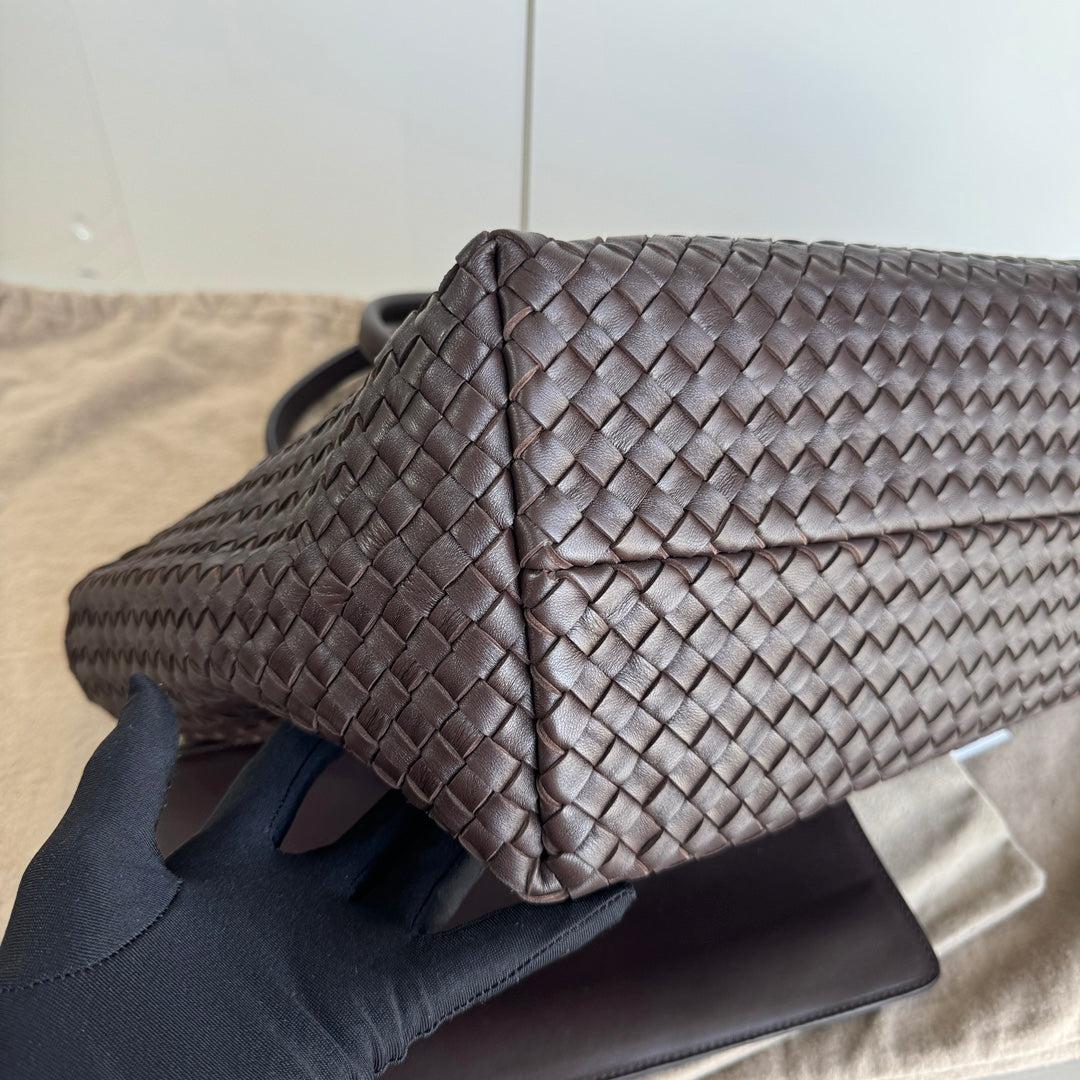 Bottega Veneta Cabat Large Intreccio Leather Tote Bag Dark Chocolate Brown 40cm 2