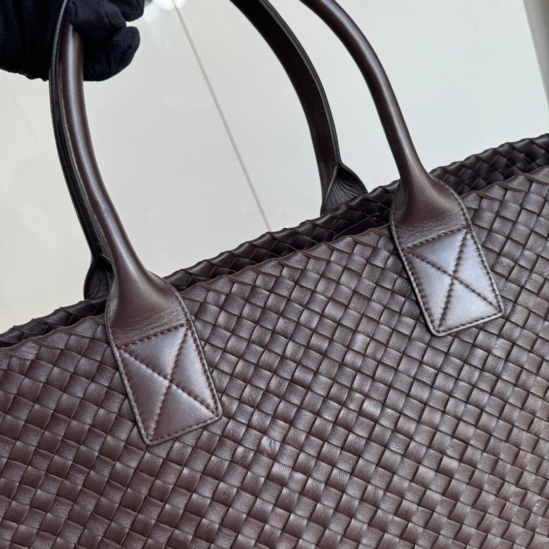 Bottega Veneta Cabat Large Intreccio Leather Tote Bag Dark Chocolate Brown 40cm 3