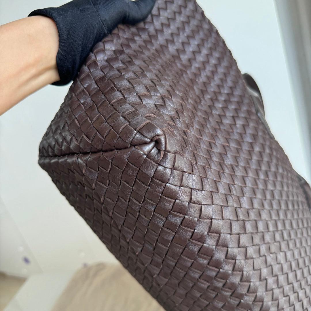 Bottega Veneta Cabat Large Intreccio Leather Tote Bag Dark Chocolate Brown 40cm 4