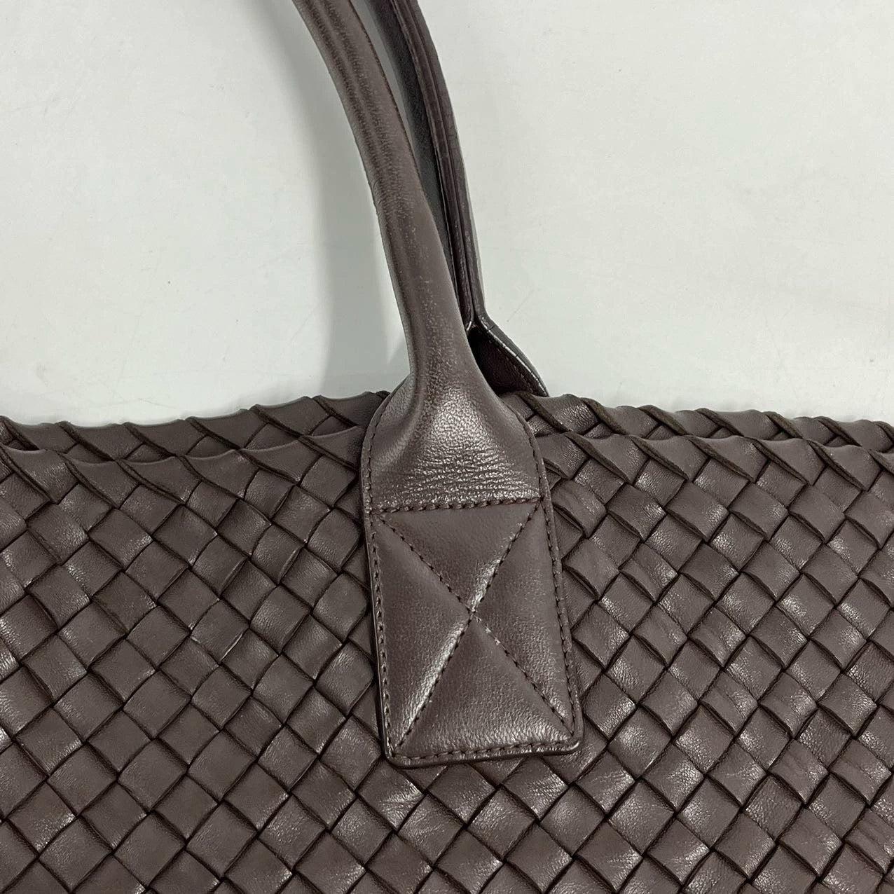Bottega Veneta Cabat Large Intreccio Leather Tote Bag Dark Chocolate Brown 42cm 7