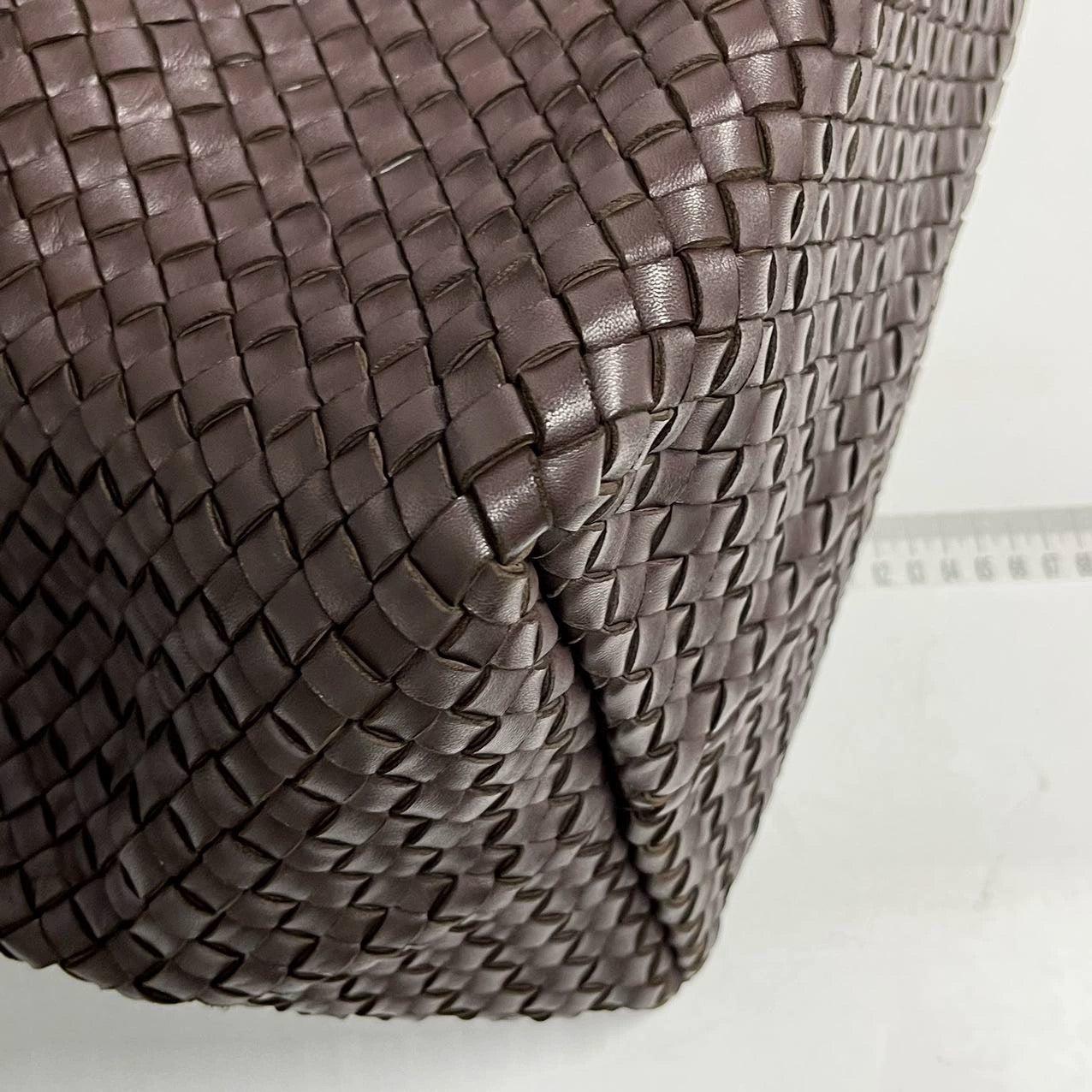 Bottega Veneta Cabat Large Intreccio Leather Tote Bag Dark Chocolate Brown 42cm 10