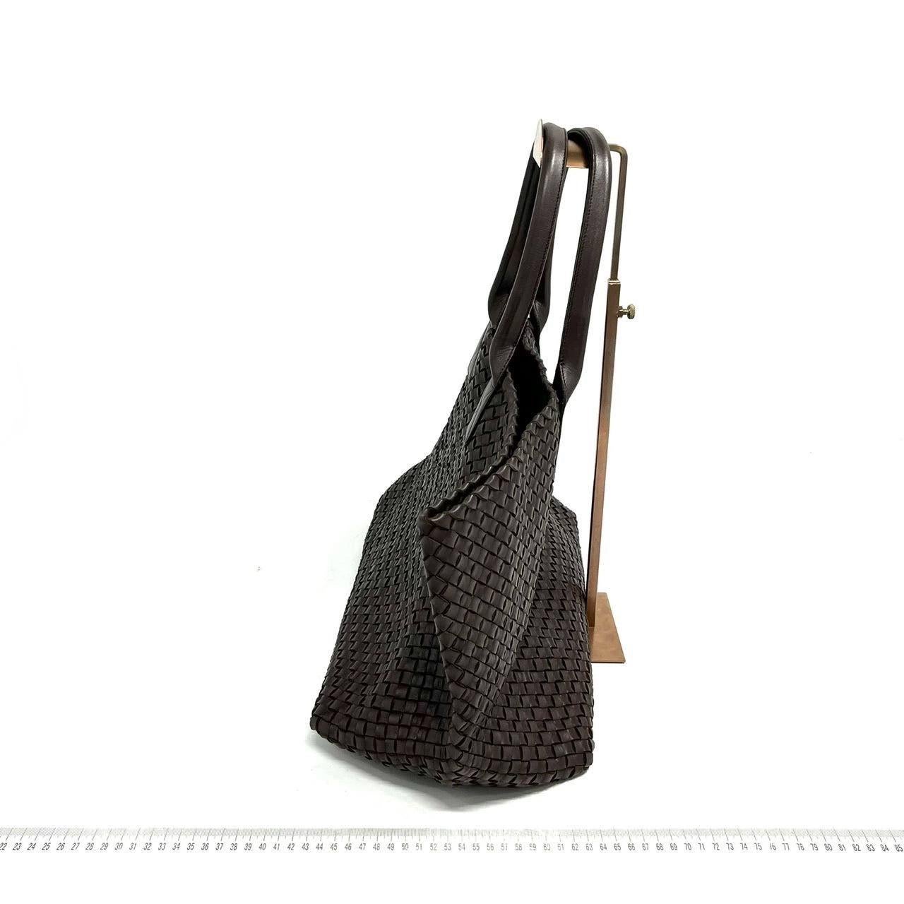 Bottega Veneta Cabat Large Intreccio Leather Tote Bag Dark Chocolate Brown 42cm 3
