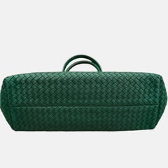 Bottega Veneta Cabat Large Intreccio Leather Tote Bag Dark Green with Pouch 40cm