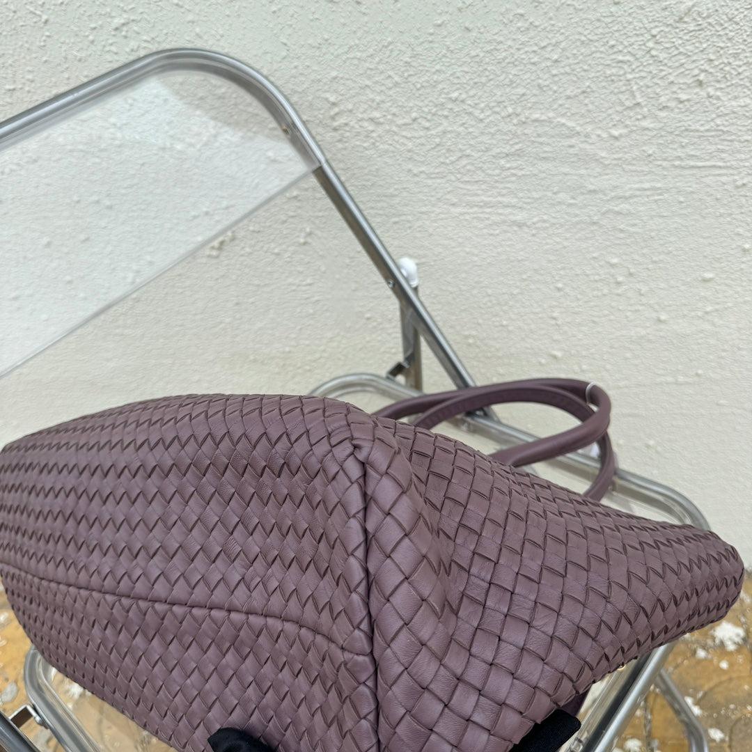 Bottega Veneta Cabat Large Intreccio Leather Tote Bag Dark Lavender Purple 6