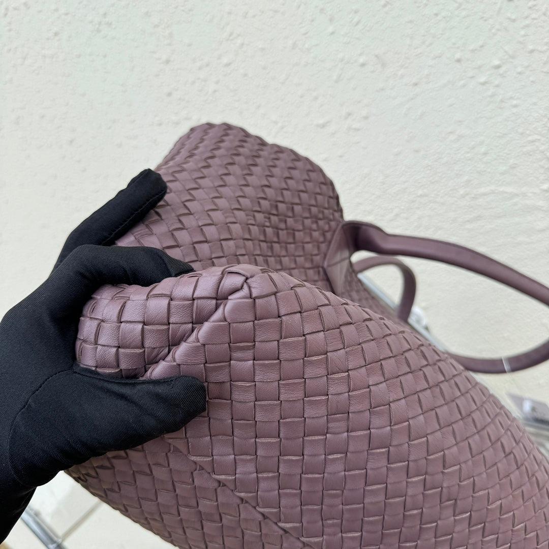 Bottega Veneta Cabat Large Intreccio Leather Tote Bag Dark Lavender Purple 7