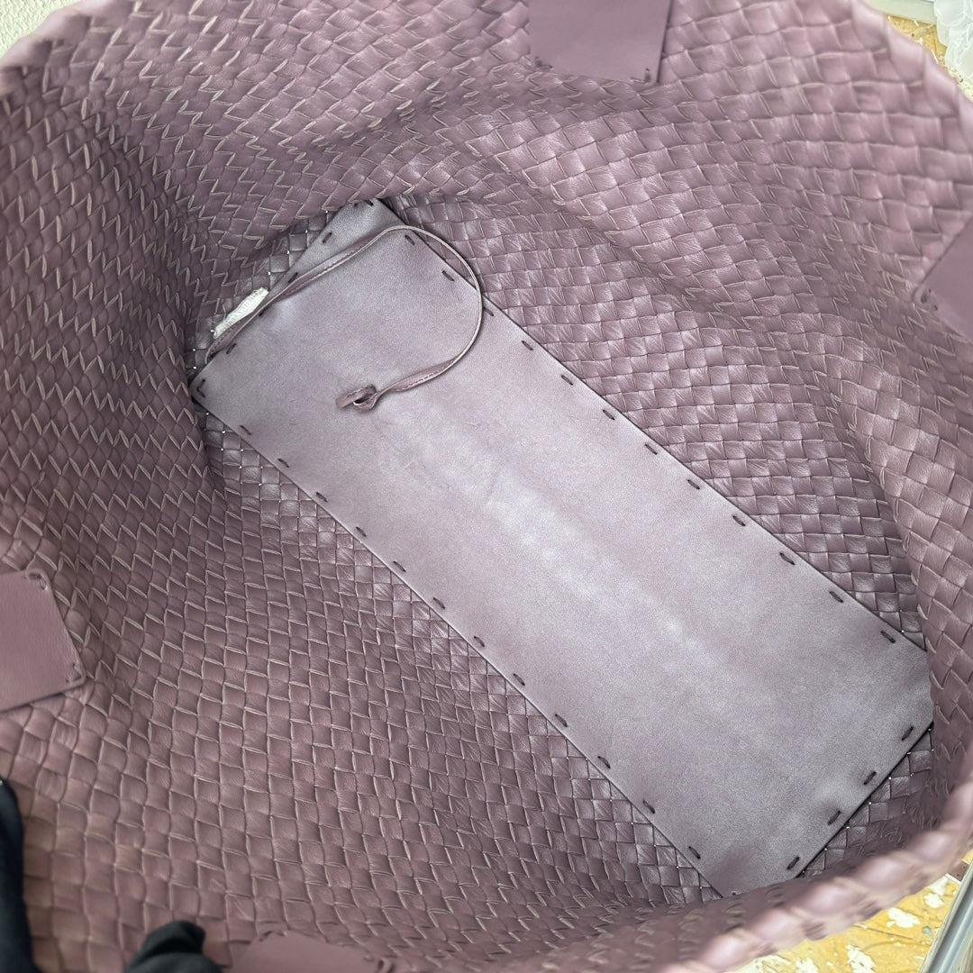 Bottega Veneta Cabat Large Intreccio Leather Tote Bag Dark Lavender Purple 10