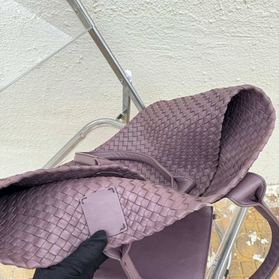 Bottega Veneta Cabat Large Intreccio Leather Tote Bag Dark Lavender Purple 16