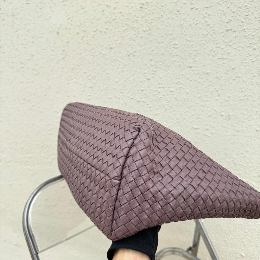 Bottega Veneta Cabat Large Intreccio Leather Tote Bag Dark Lavender Purple 2