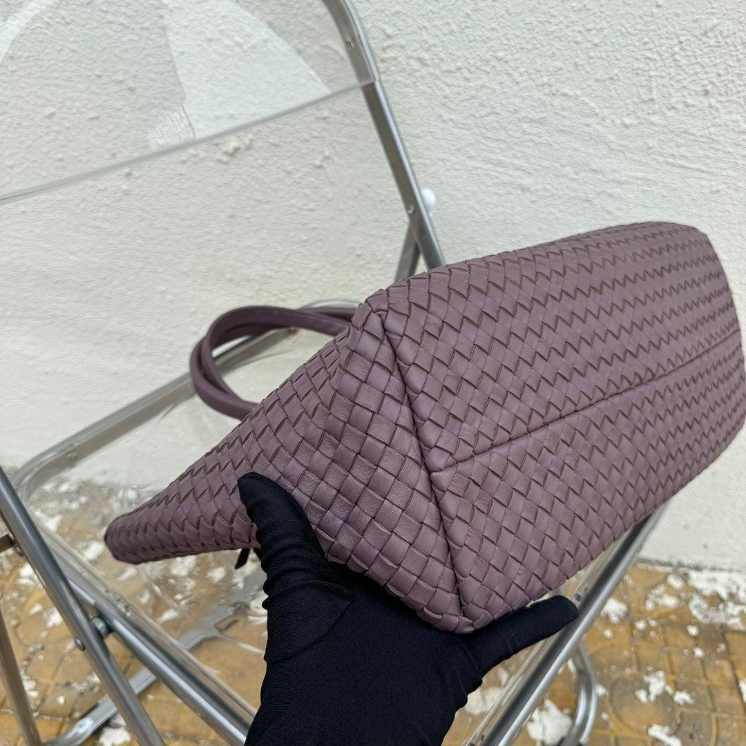 Bottega Veneta Cabat Large Intreccio Leather Tote Bag Dark Lavender Purple 3