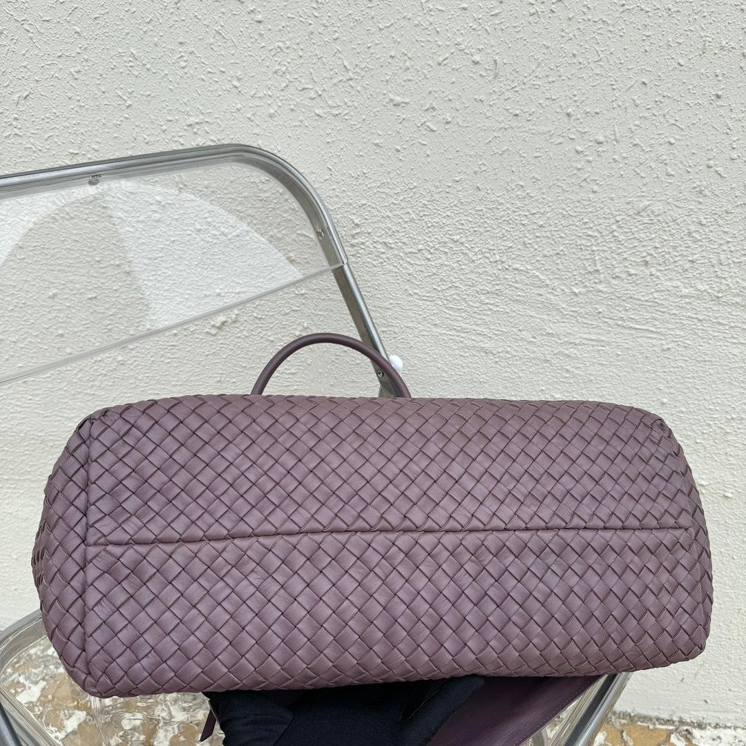 Bottega Veneta Cabat Large Intreccio Leather Tote Bag Dark Lavender Purple 4
