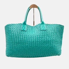 Bottega Veneta Cabat Large Intreccio Leather Tote Bag Green with Pouch 40cm