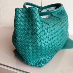 Bottega Veneta Cabat Large Intreccio Leather Tote Bag Green with Pouch 40cm