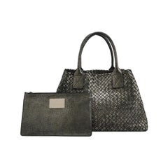 Bottega Veneta Cabat Large Intreccio Leather Tote Bag Metallic 40cm